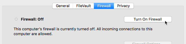 how do you check for firewalls mac